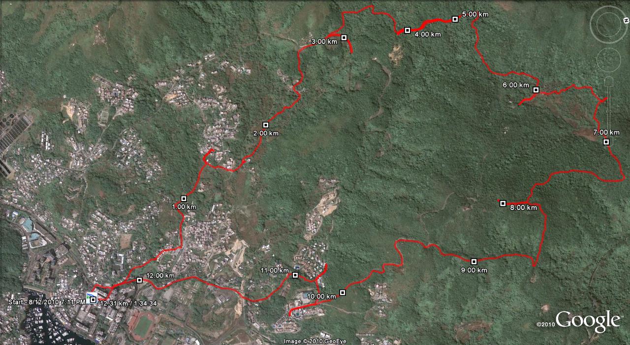 LSW 1765 Sai Kung 101208 12.31km 94mins