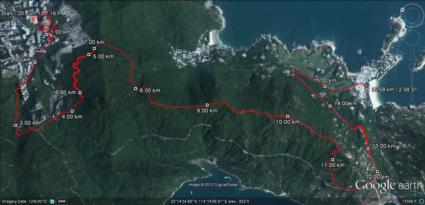 LSW 1850 Chai Wan to Shek O 120620 15.58km 128min