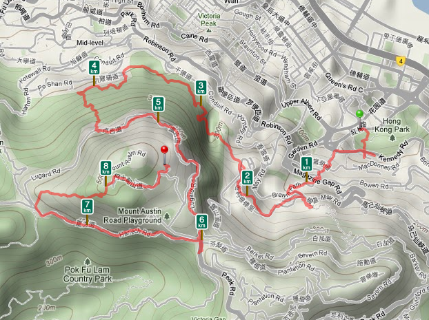  Peak Tram to Peak 120704 7.65km 75min