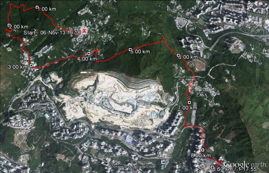LSW 1924 Tseng Lan Shue to Lam Tin 131107 8.63km 77mins