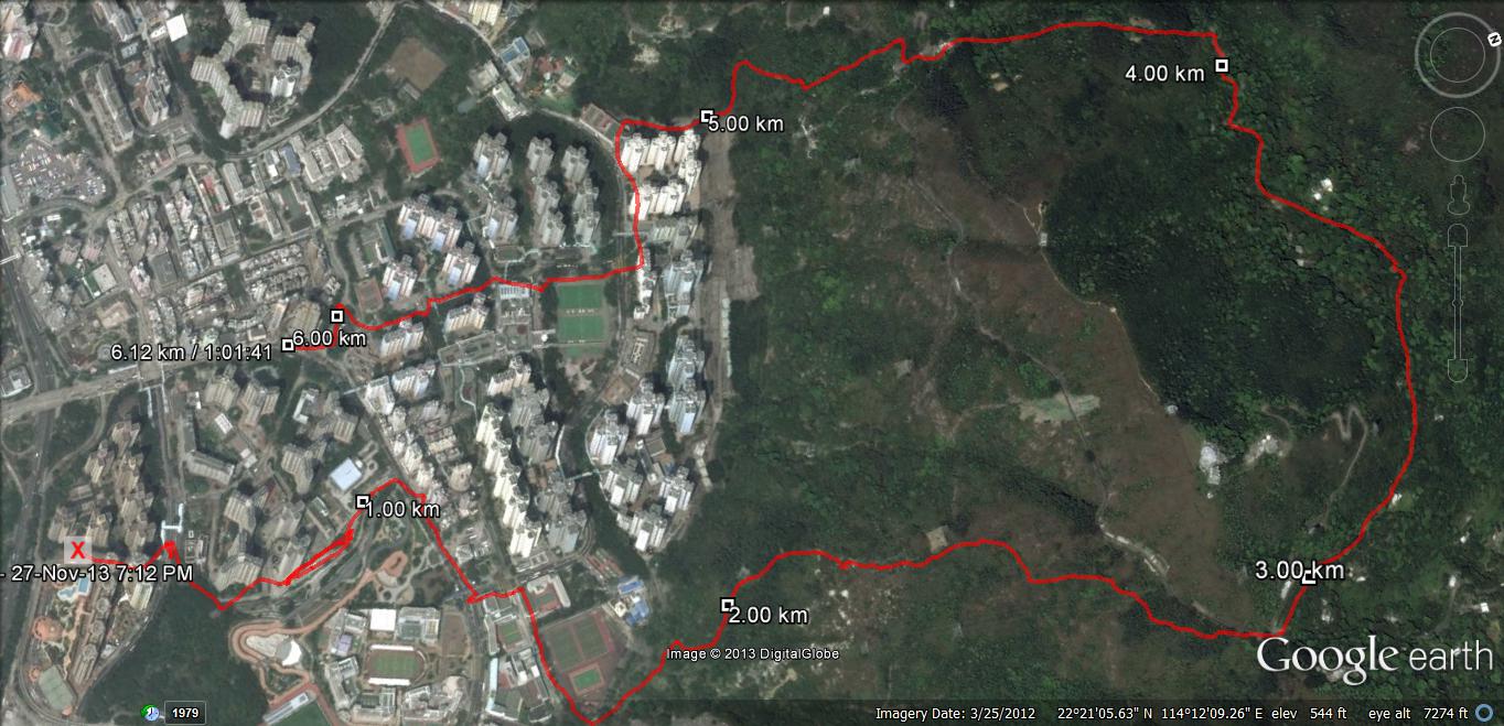 Diamond Hill to Loveshack  131127 6.12km 61min