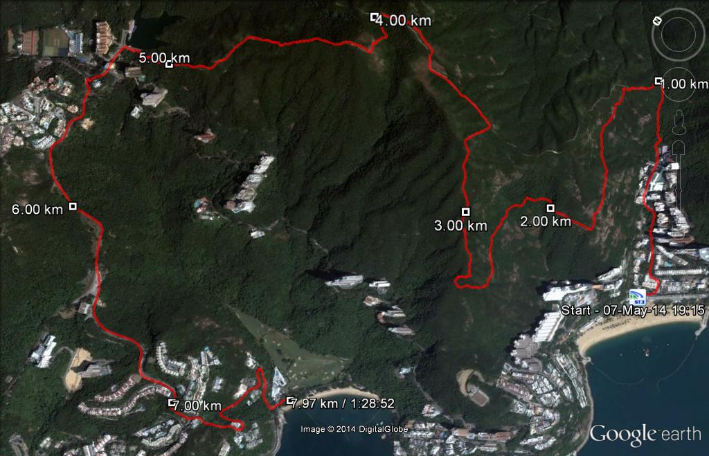 Repulse Bay to Deepwaterbay 140507 7.97km 98mins