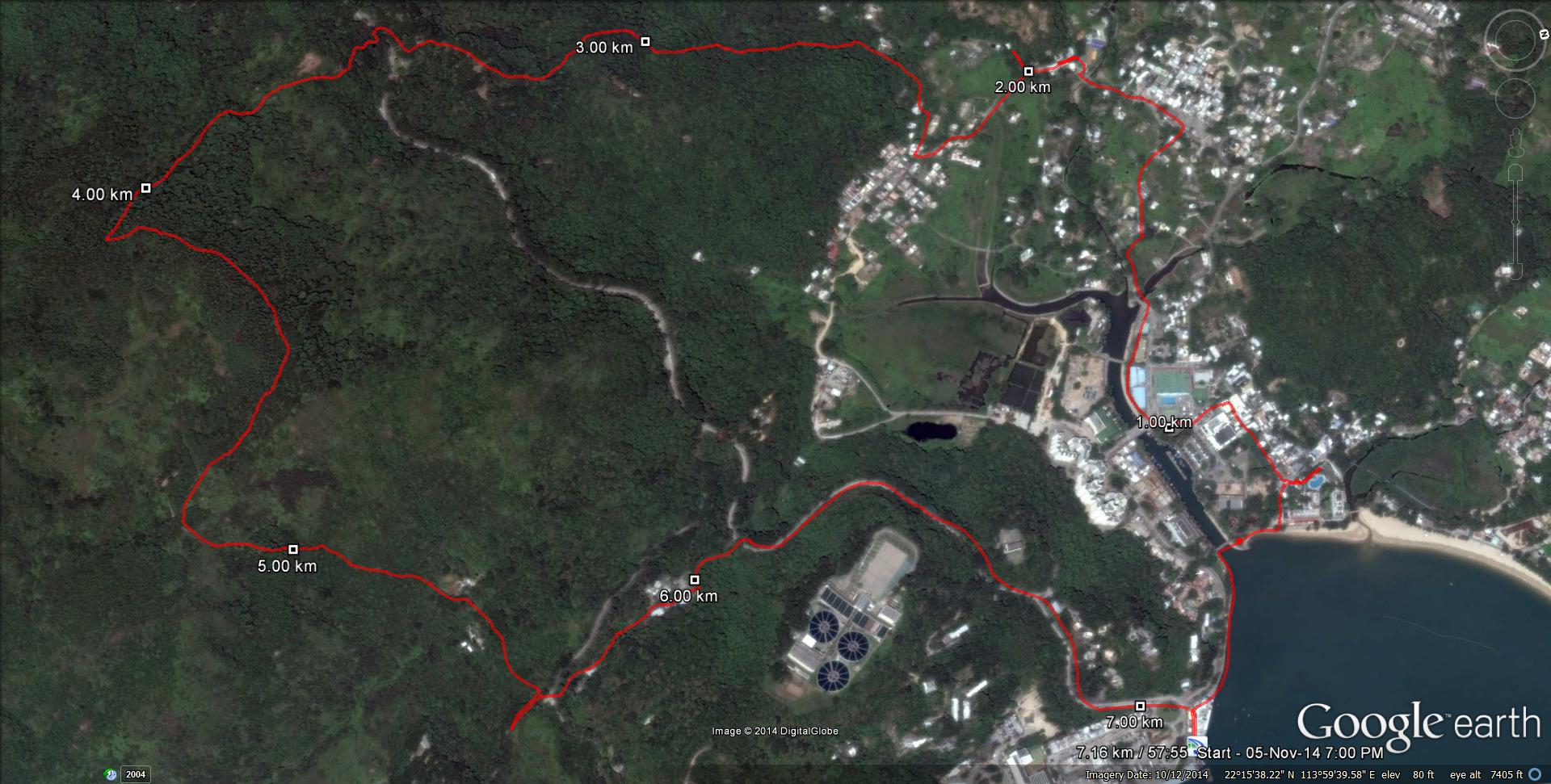 Mui Wo 141105 7.16km 57mins