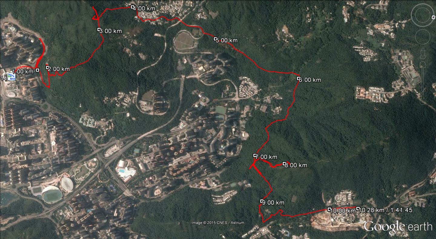 Tiu Keng Leng to Tai Po Tsai 150121 10.28km 101mins