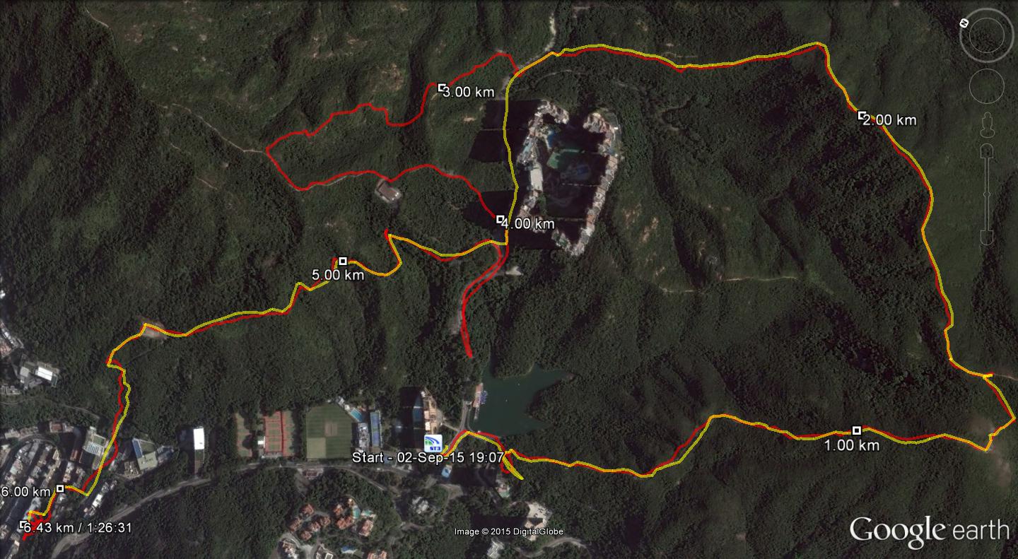 Wong Nei Chung to Happy Valley 150902 6.43km 86mins