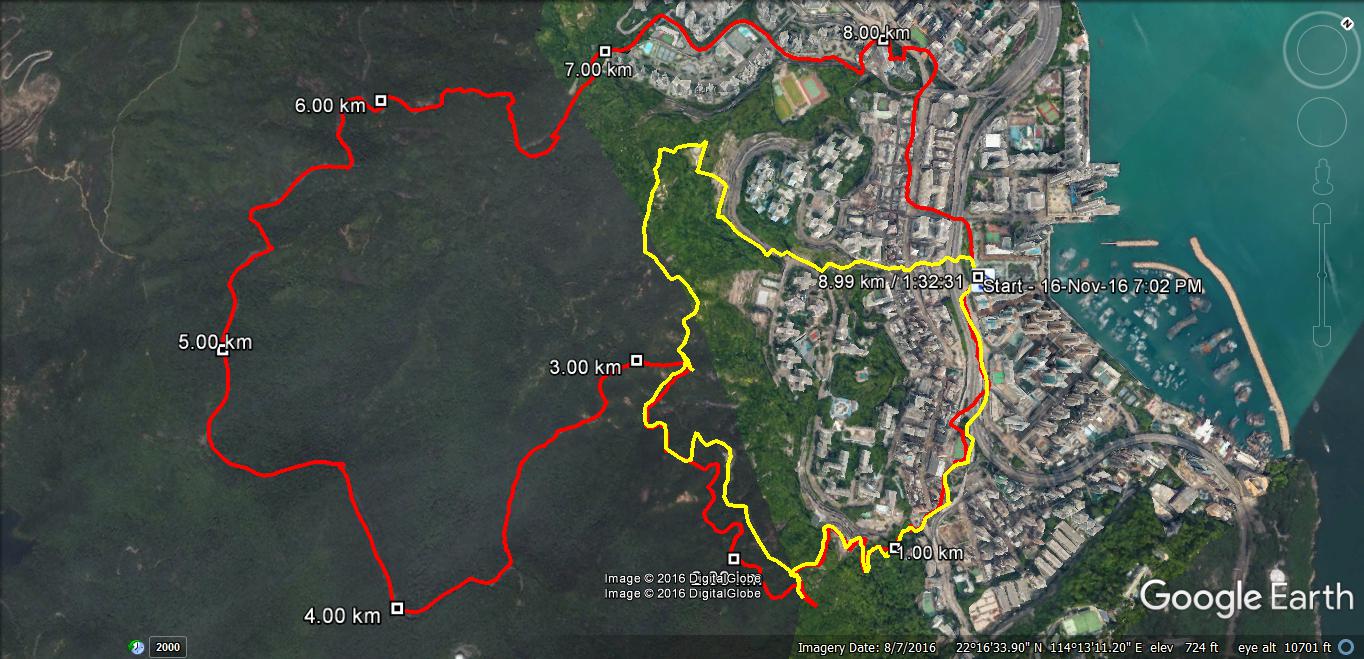 Sai Wan Ho 161116 8.99km 92mins