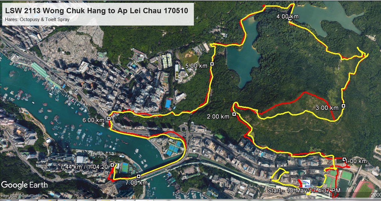 Wong Chuk Hang to Ap Lei Chau 170510 7.44km 64mins