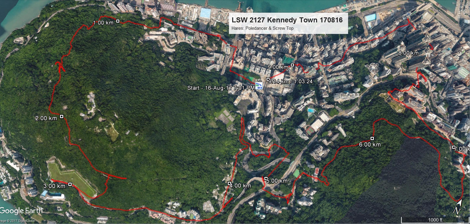 Kennedy Town 170816 9.14km 63mins