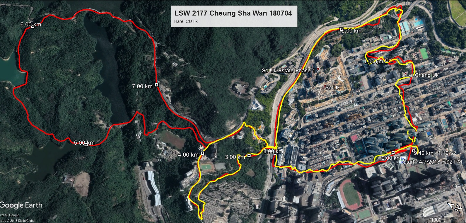 LSW 2177 Cheung Sha Wan 180704 9.42km 76mins