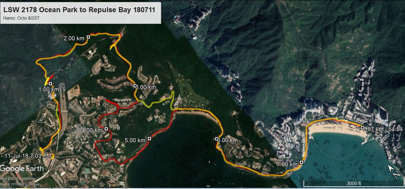 Ocean Park to Repulse Bay 180711 7.87km 54mins
