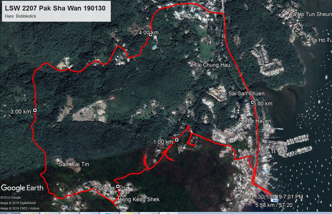 Pak Sha Wan 190130 5.58km 57mins