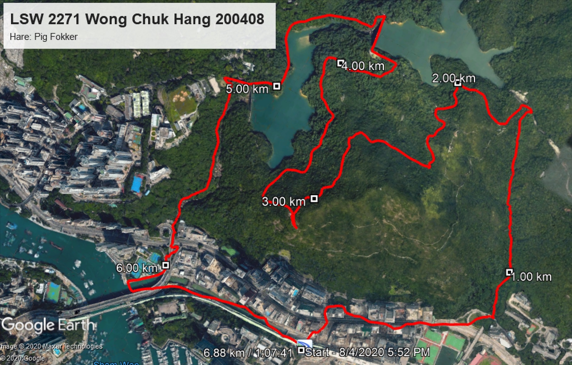 Wong Chuk Hang 200408 6.88km 67mins