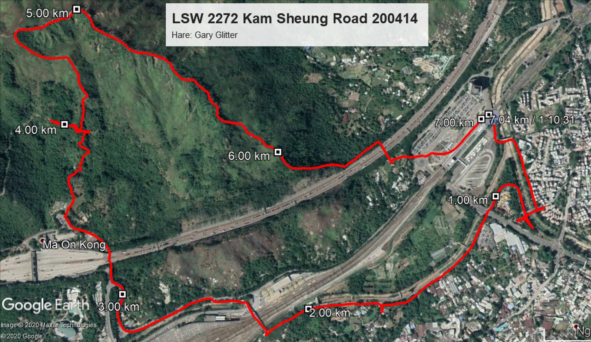 Kam Sheung Road 200414 7.04km 70mins