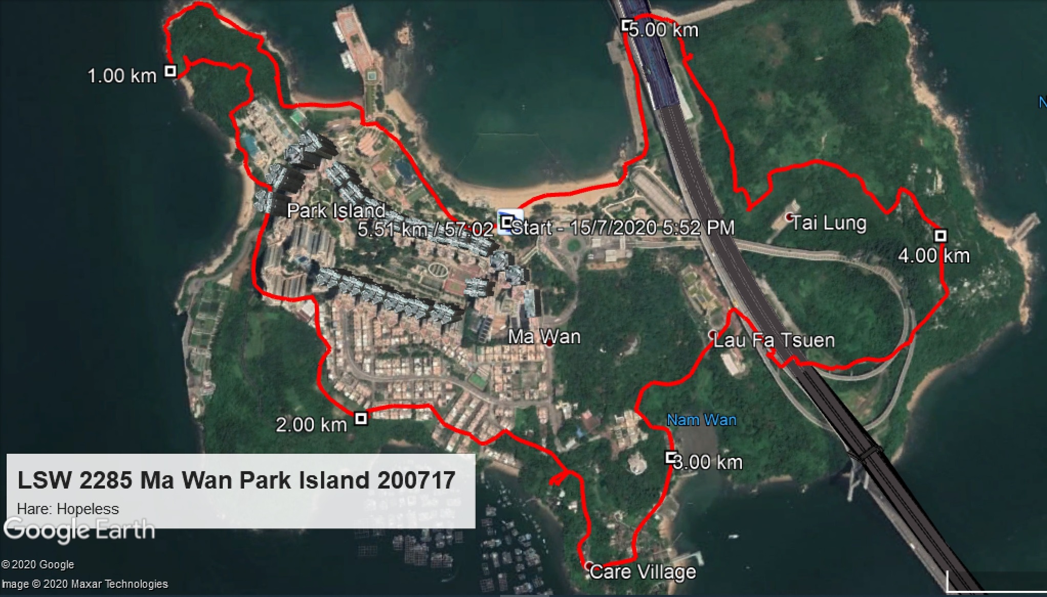 Ma Wan Park Island 200717 5.51km 57mins