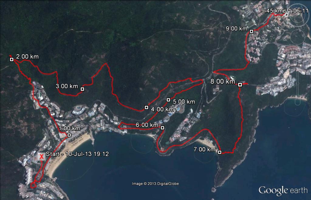 Repulse Bay to Stanley 130710 9.45km 66mins