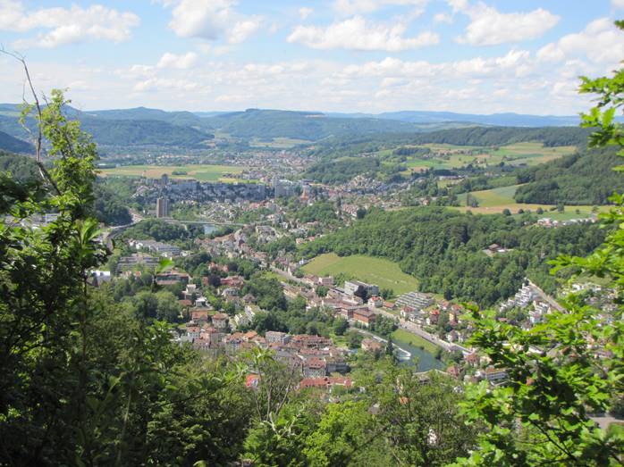 The valley below