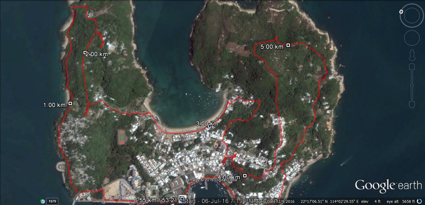 Peng Chau 160706 6.55km 53mins