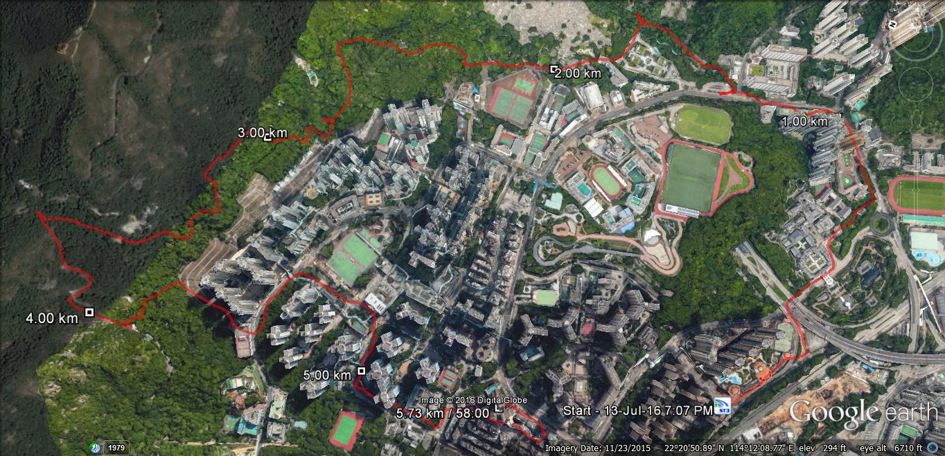 Diamond Hill to Loveshack 160713 5.73km 58mins