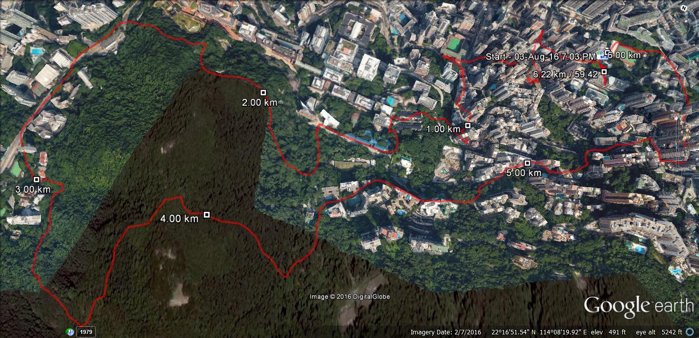 Sai Ying Pun 160803 6.22km 59mins