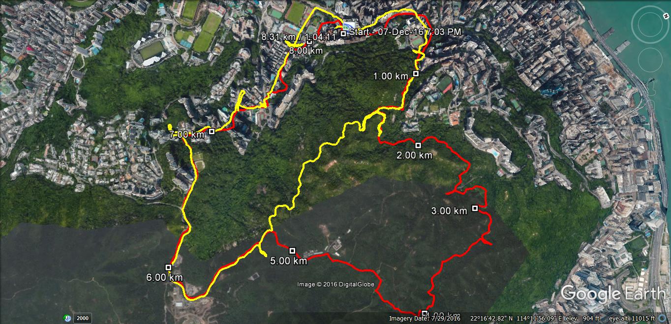 Tin Hau 161207 8.31km 64mins