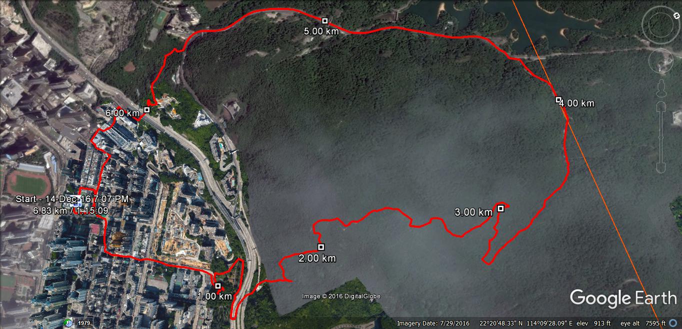 Cheung Sha Wan 161213 6.83km 75mins