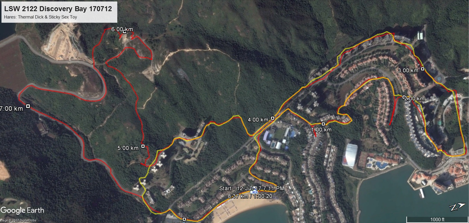 Discovery Bay 170712 8.37km 60mins