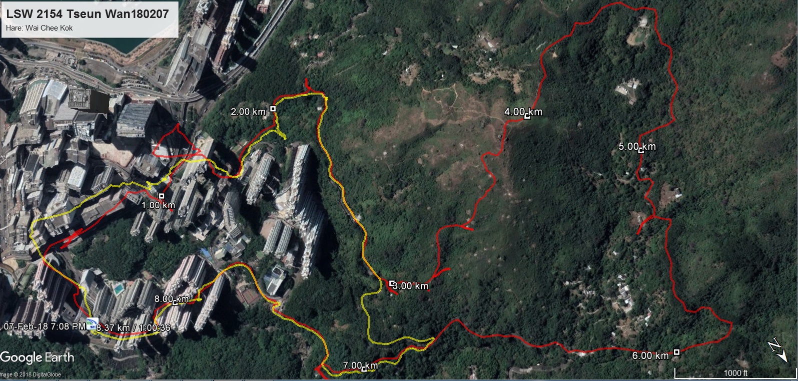 Tseun Wan180207 8.37km 60mins