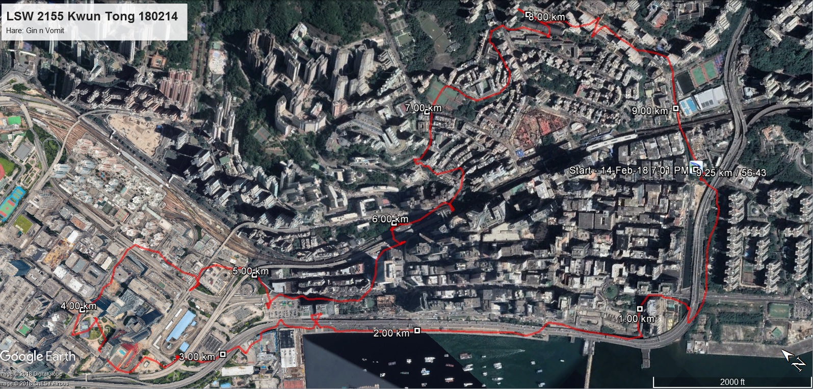 Kwun Tong 180214 6.5KM 56mins