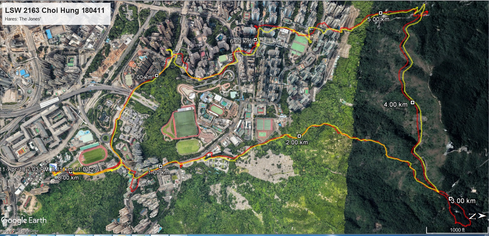 Choi Hung 180411 8.15km 61mins