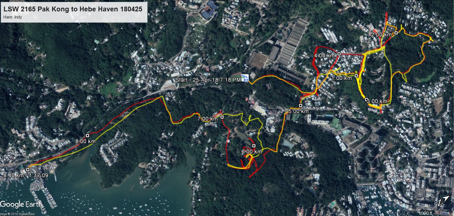 Pak Kong to Hebe Haven 180425 8.40km 77mins