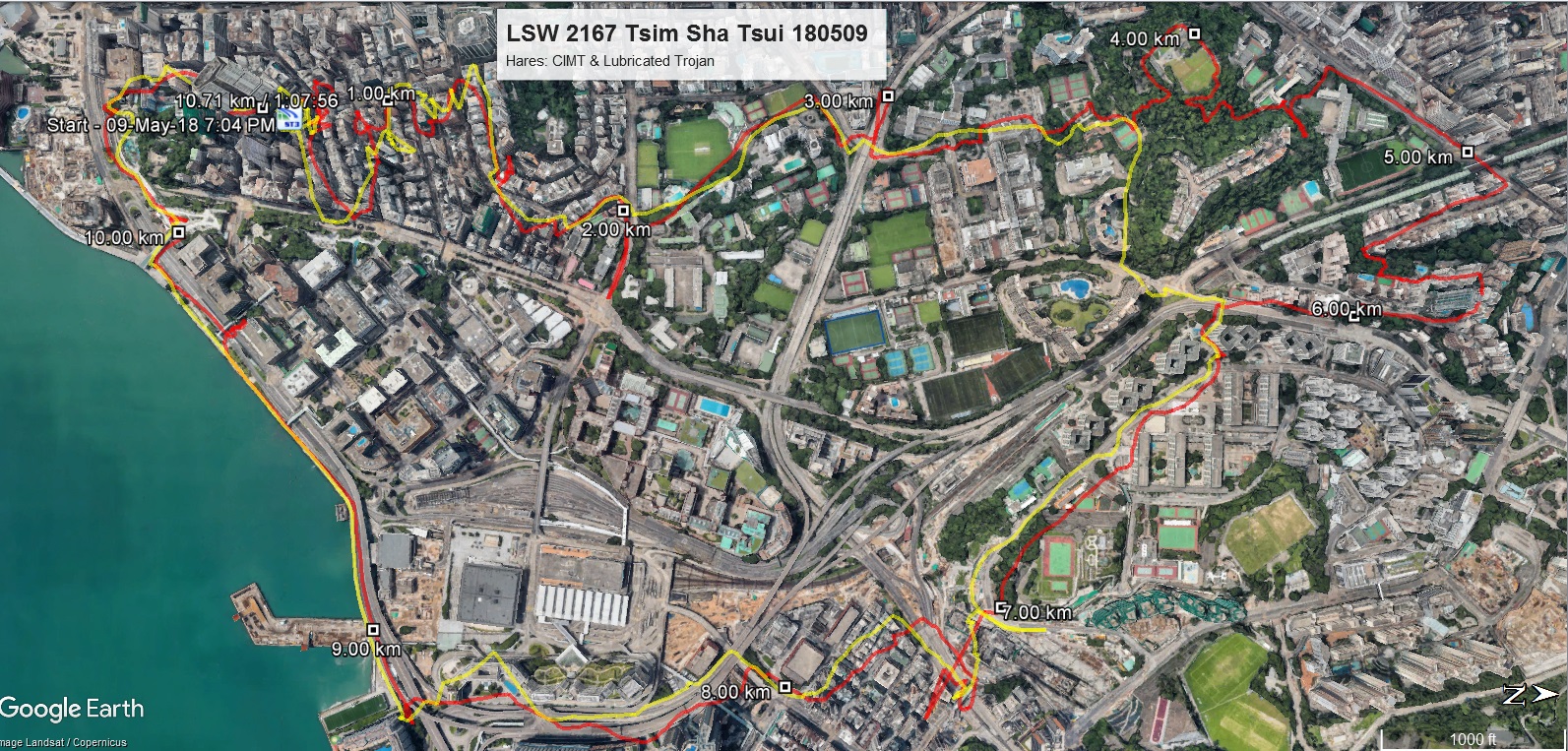 Tsim Sha Tsui 180509 10.71km 67mins.