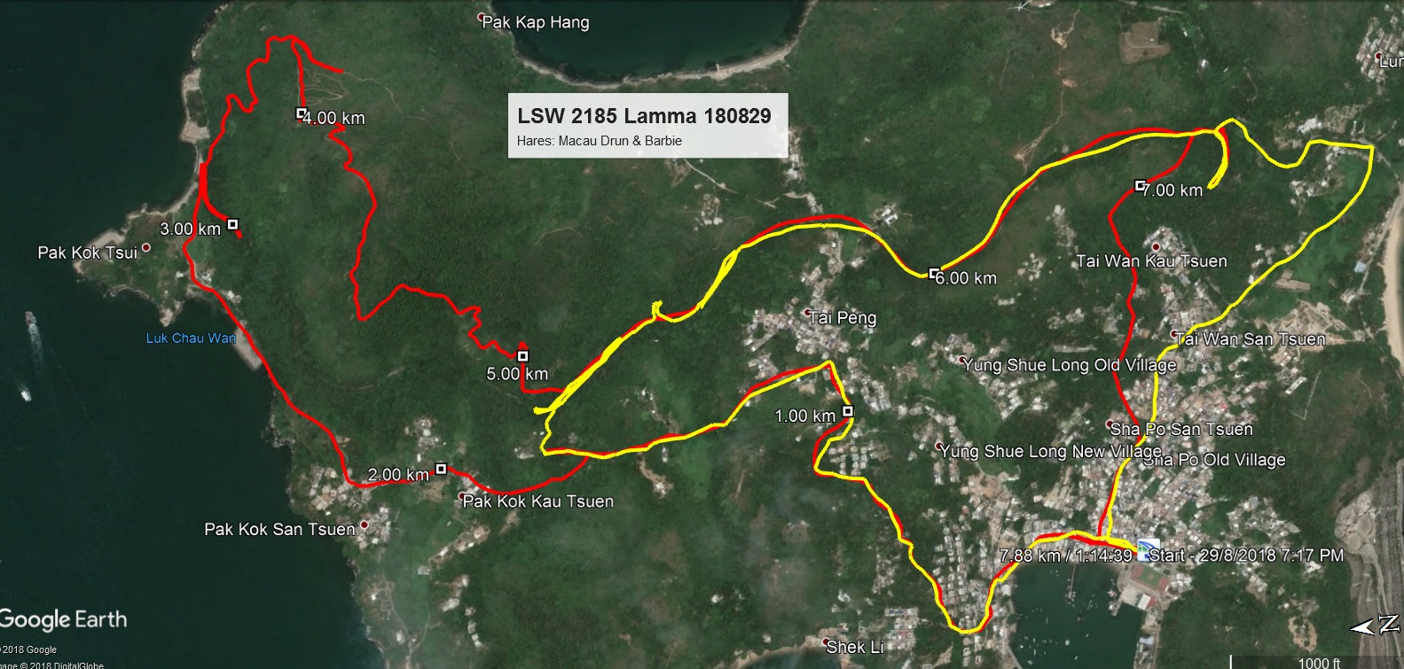 LSW2185 Lamma 180829 7.88km 74mins