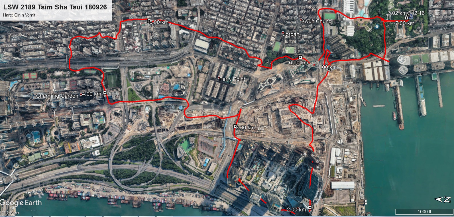 Tsim Sha Tsui 180926 7.02km 42mins