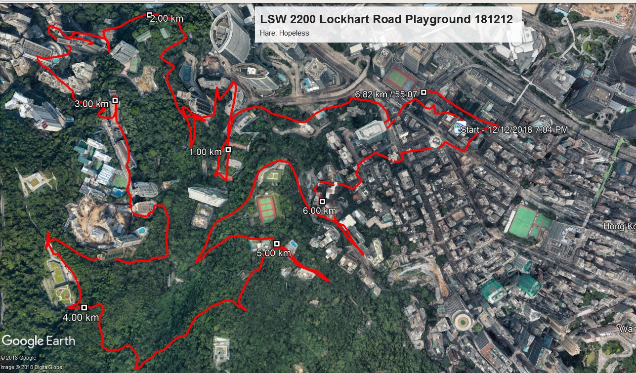 Lockhart Road Playground 181212 6.82km 55mins