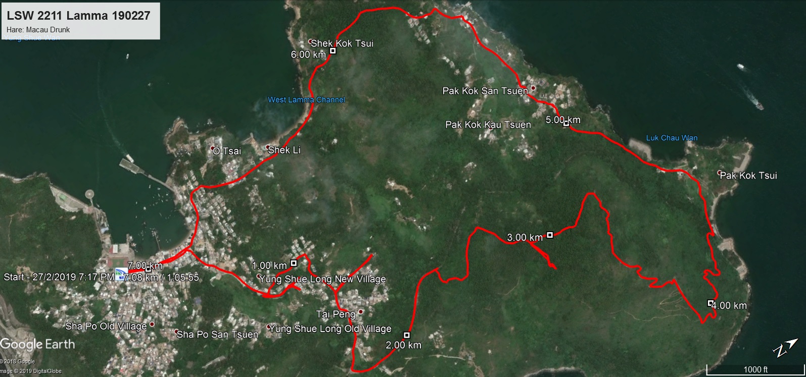 Lamma 190227 7.08km 65mins