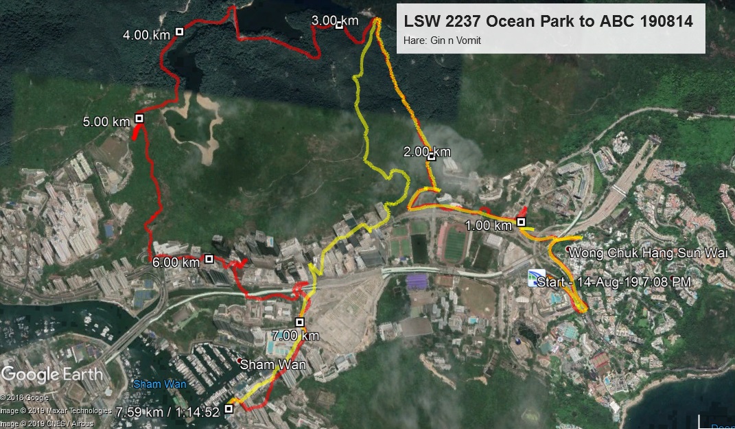  Ocean Park to ABC 190814 7.59km 76mins