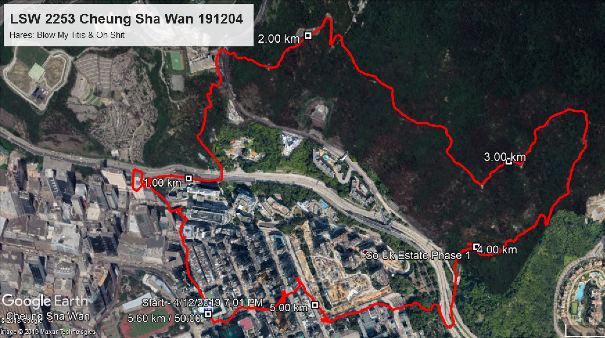 Cheung Sha Wan 191204 5.60km 50mins