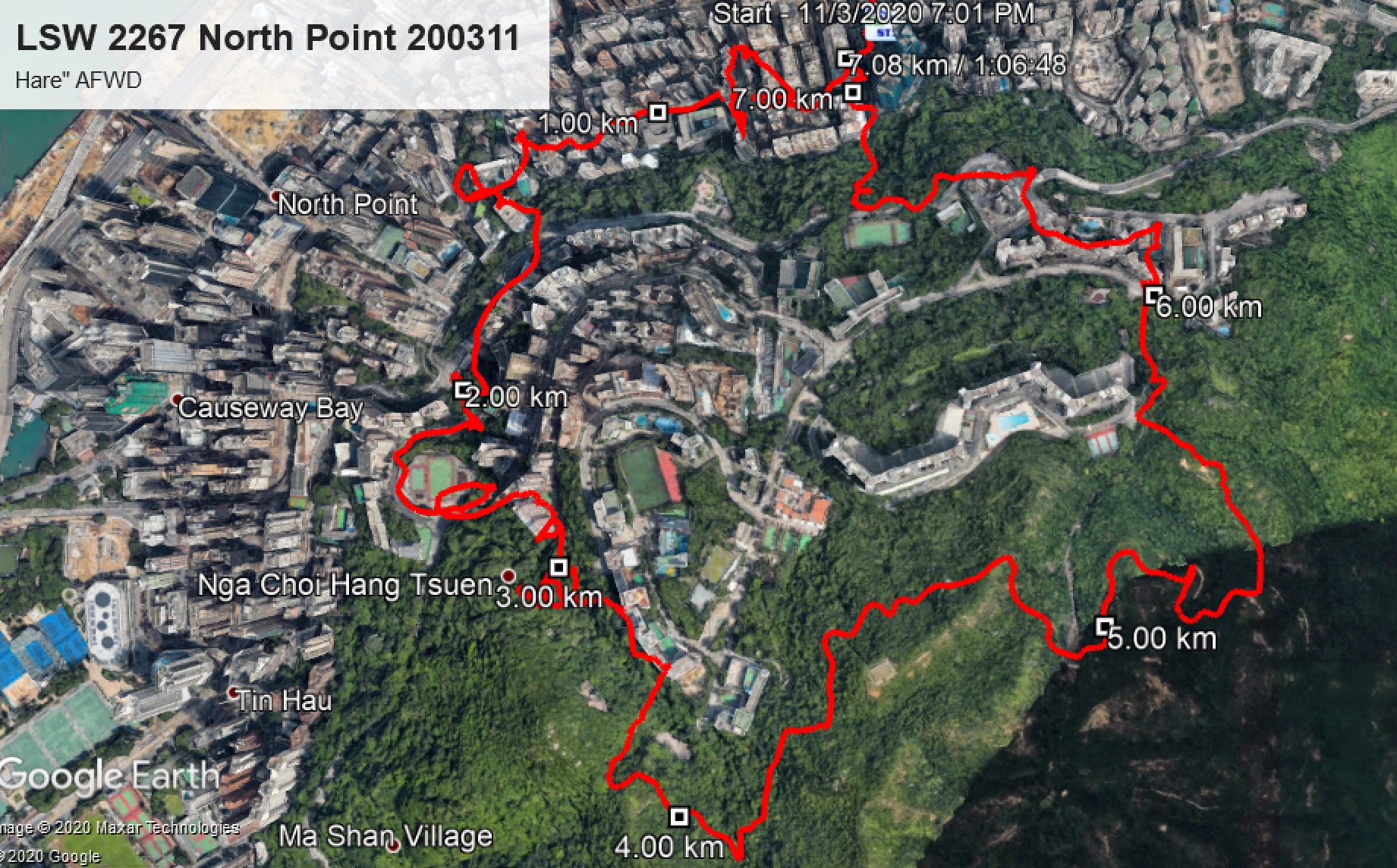 North Point 200311 7.08km 66mins