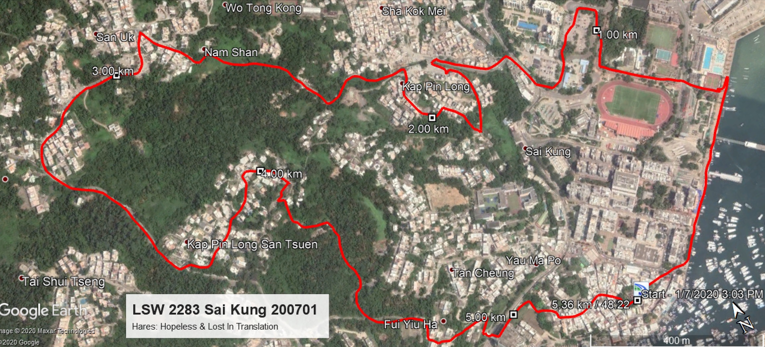Sai Kung 200701 5.36km 48mins