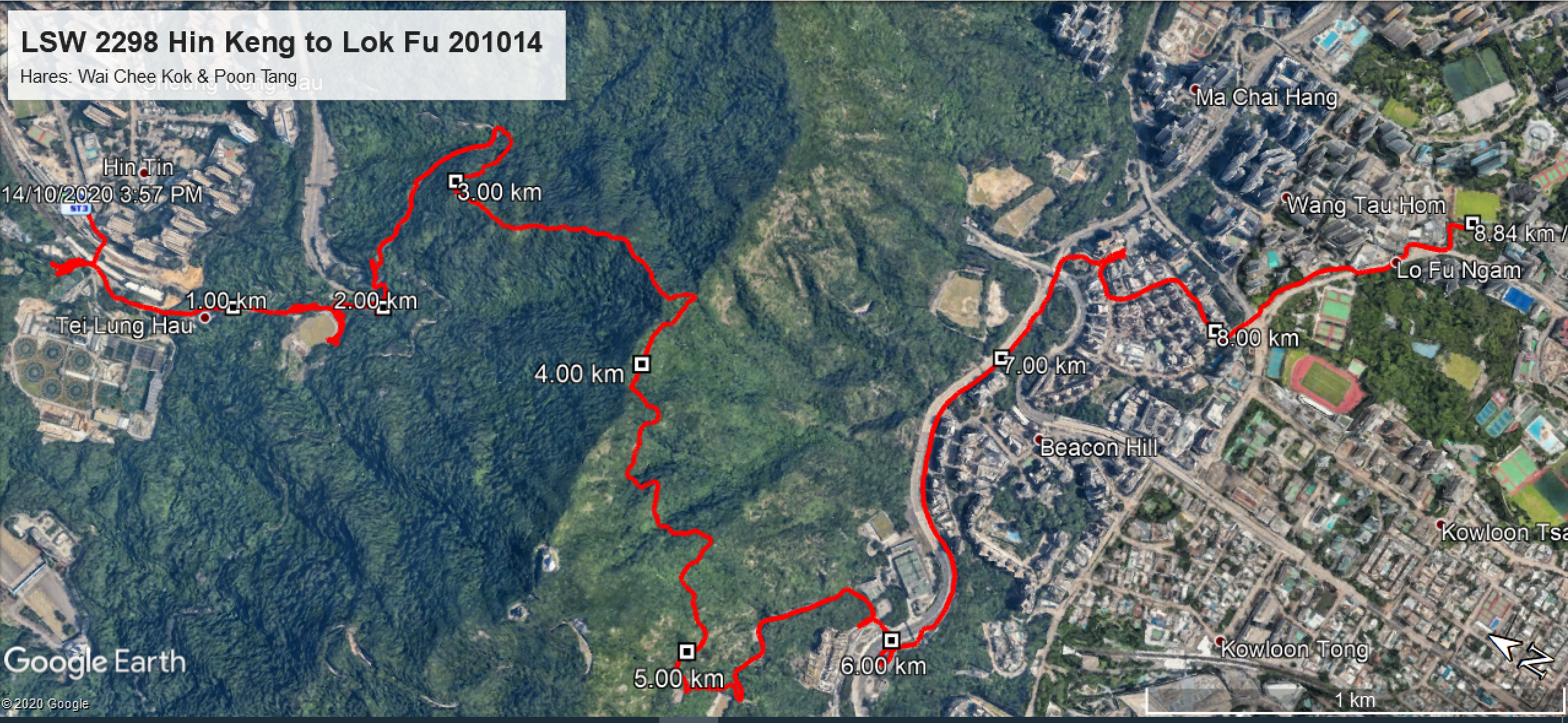 Hin Keng to Lok Fu 201014 8.84km