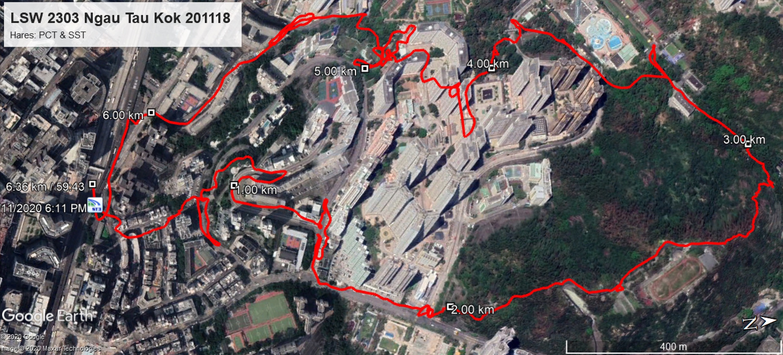 Ngau Tau Kok 201118 6.36km 59mins