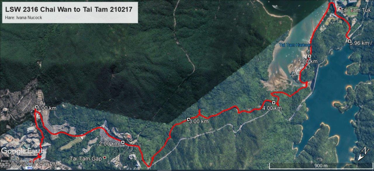 Chai Wan to Tai Tam 210217 5.96km
