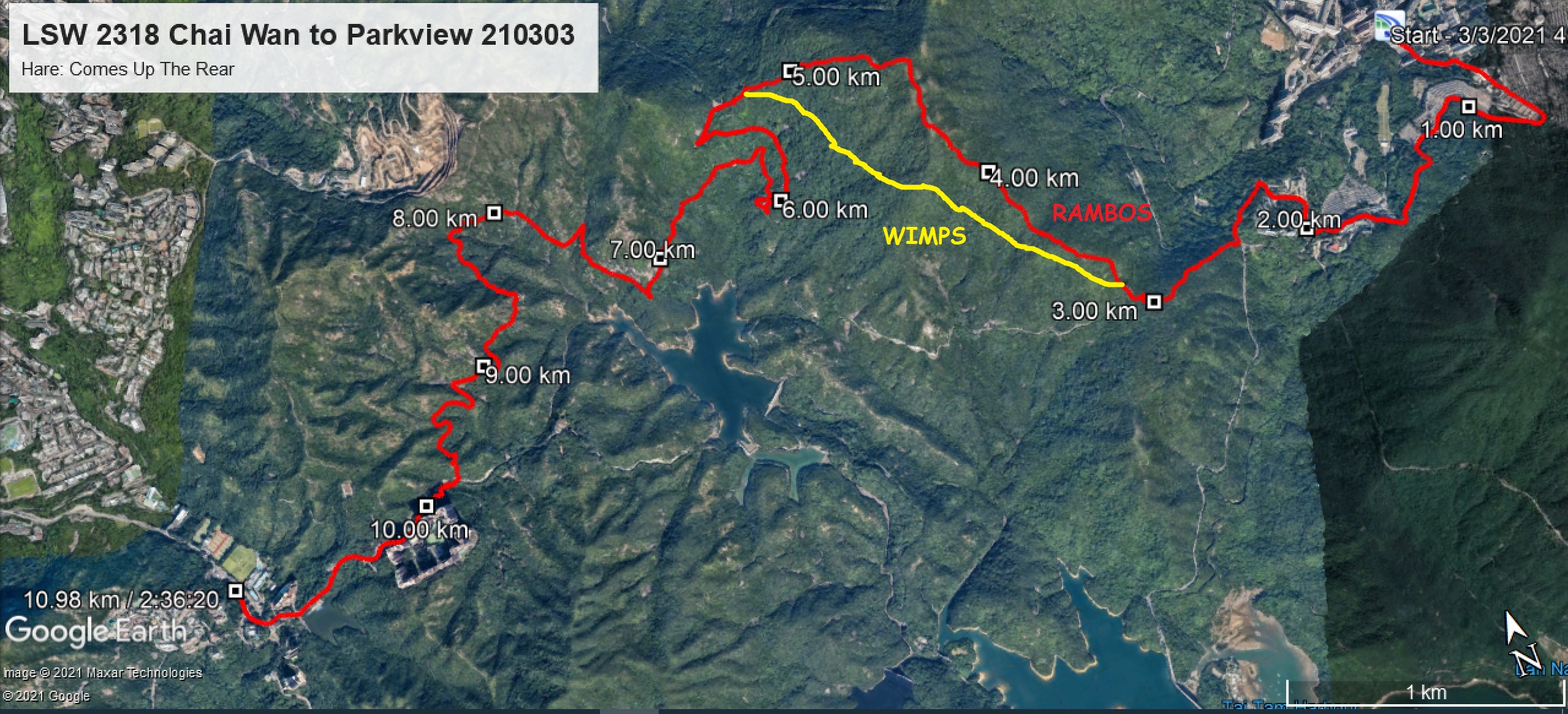 Chai Wan to Parkview 210303 10.98km