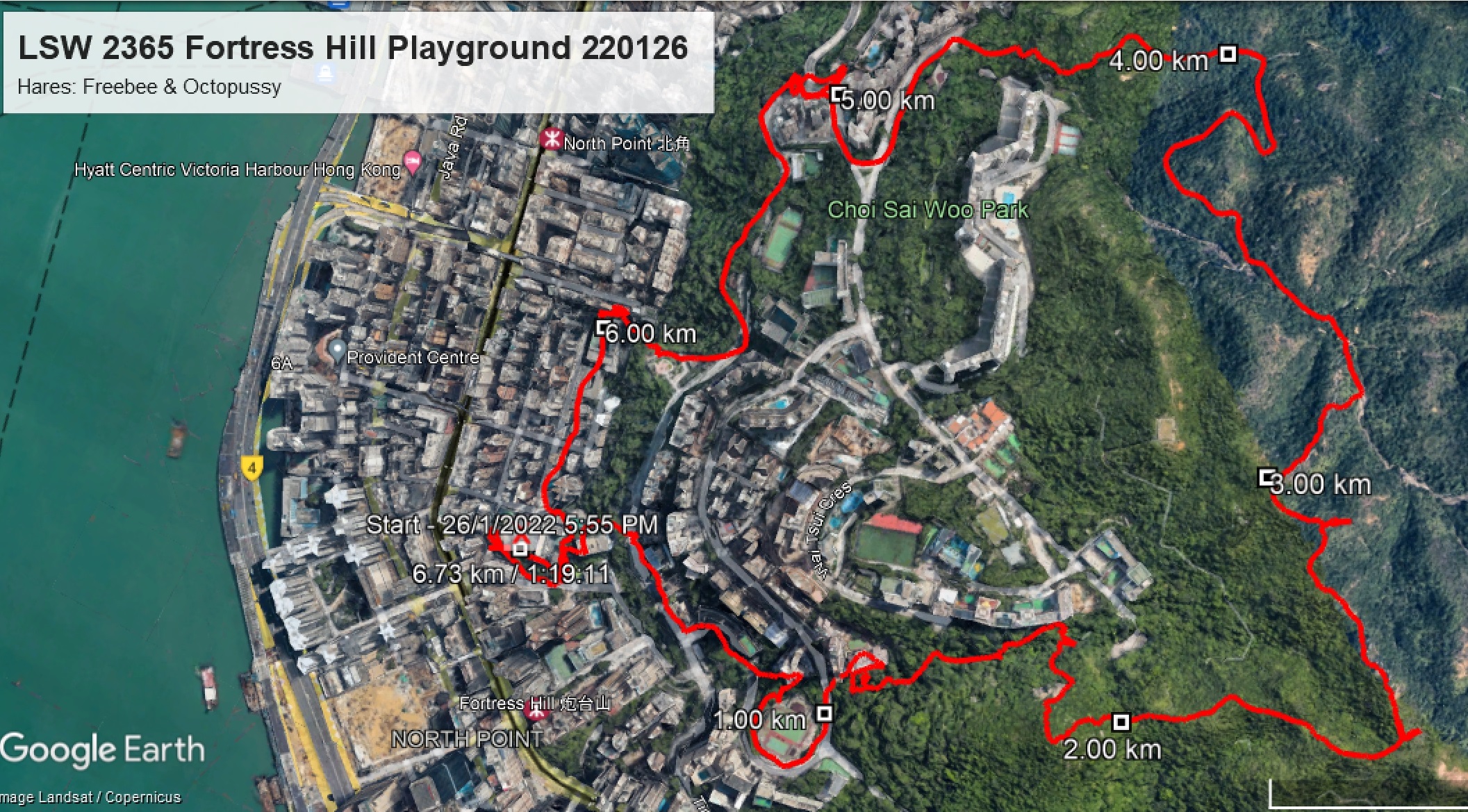 Fortress Hill Playground 220126 6.73km.