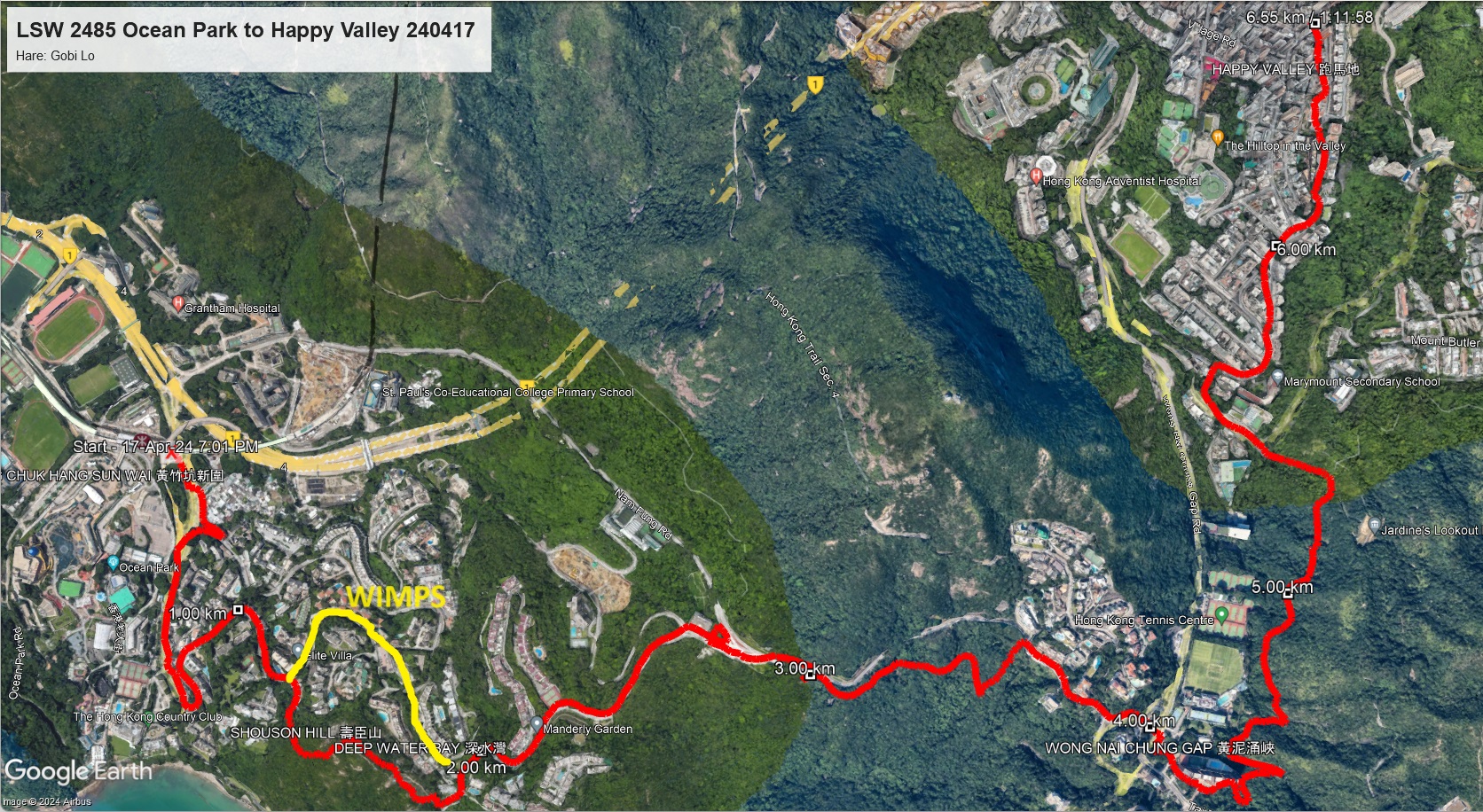 Ocean Park to Happy Valley 240417 6.55km