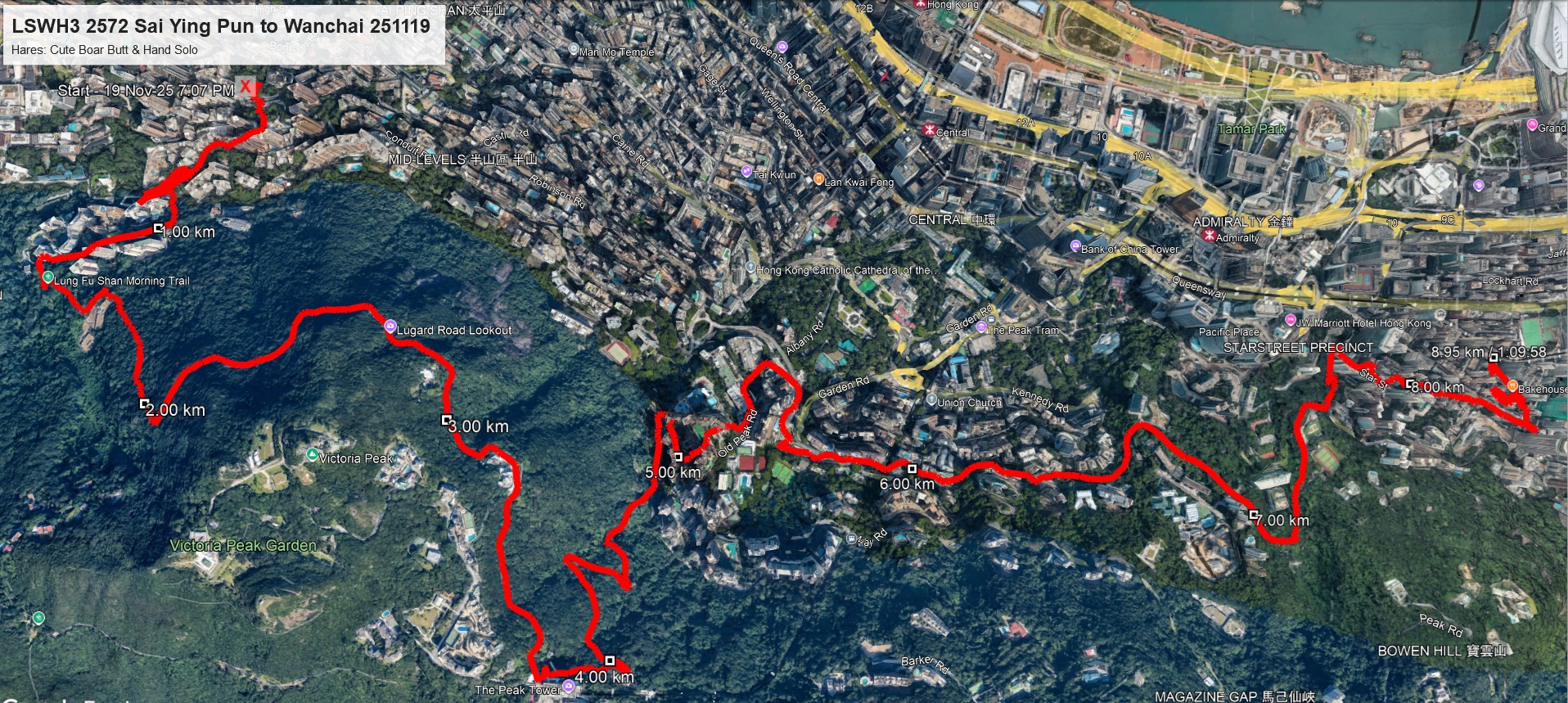 Sai Ying Pun to Wanchai 251119 8.95km