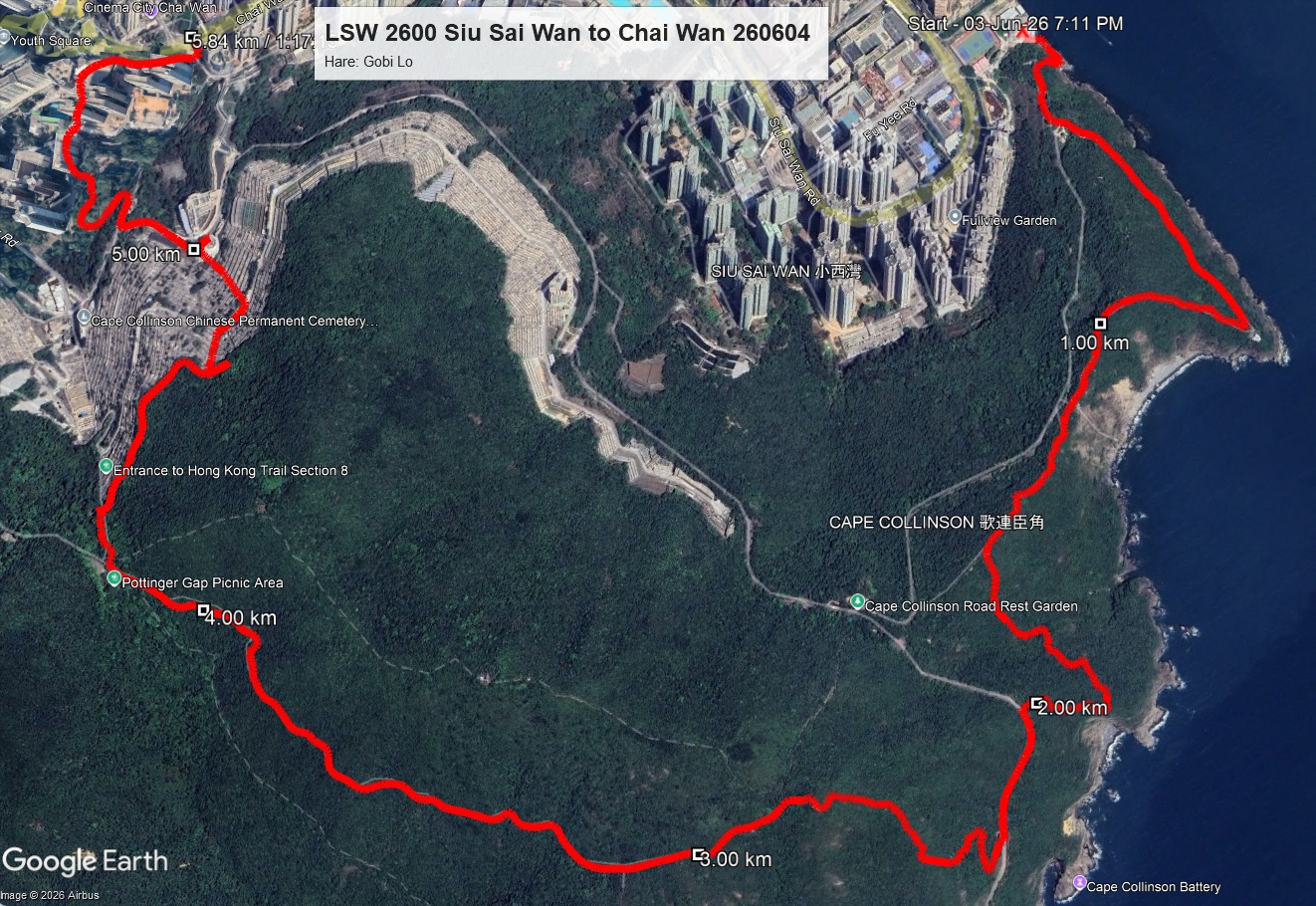 Siu Sai Wan to Chai Wan 260604 5.84km