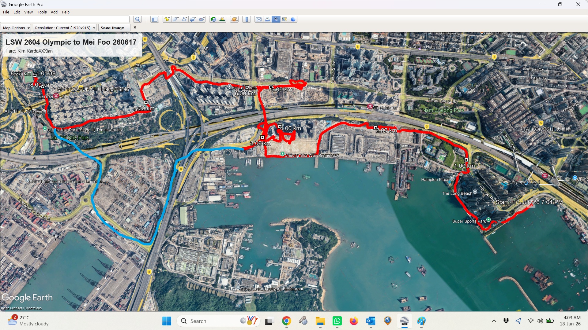 Olympic to Mei Foo 260617 8.23km